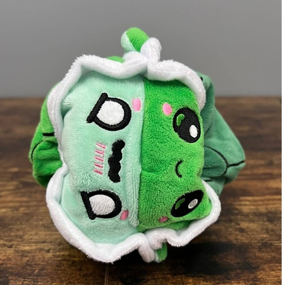TeeTurtle Reversible Turtle Plushie Green Mood Flip Happy Grumpy Stuffed Animal